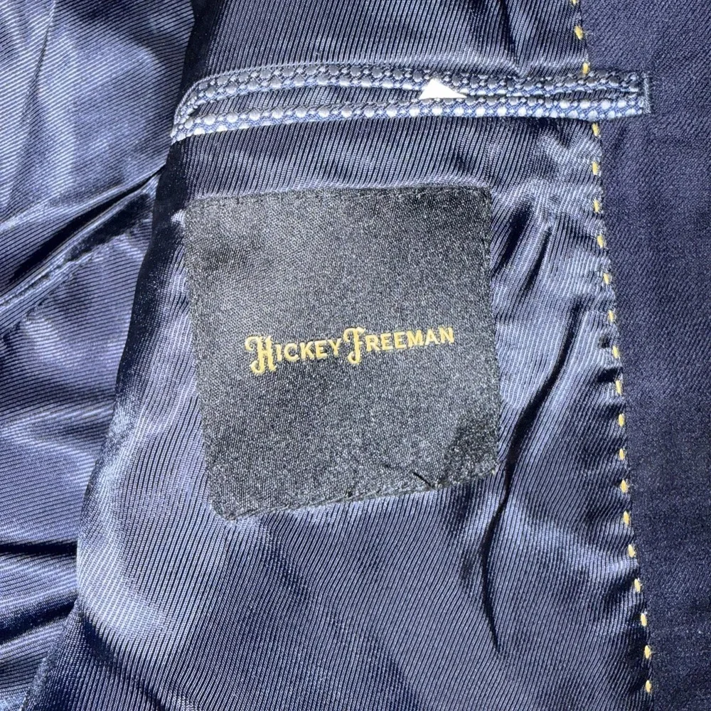 Hickey Freeman Blazer Mens 40R Navy Wool Stretch Two Button Lined Sport‎ Coat